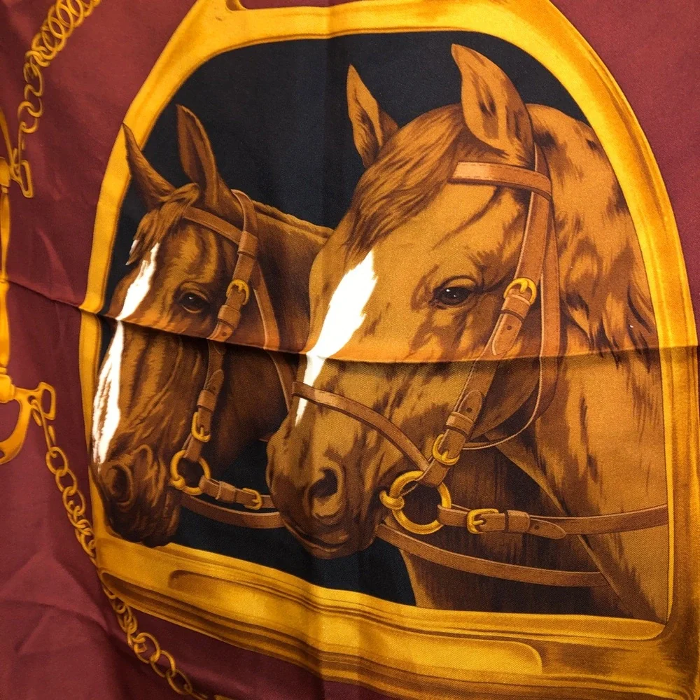 Ralph Lauren purple label collection 100% silk horse print super rich sc… - Picture 3 of 6